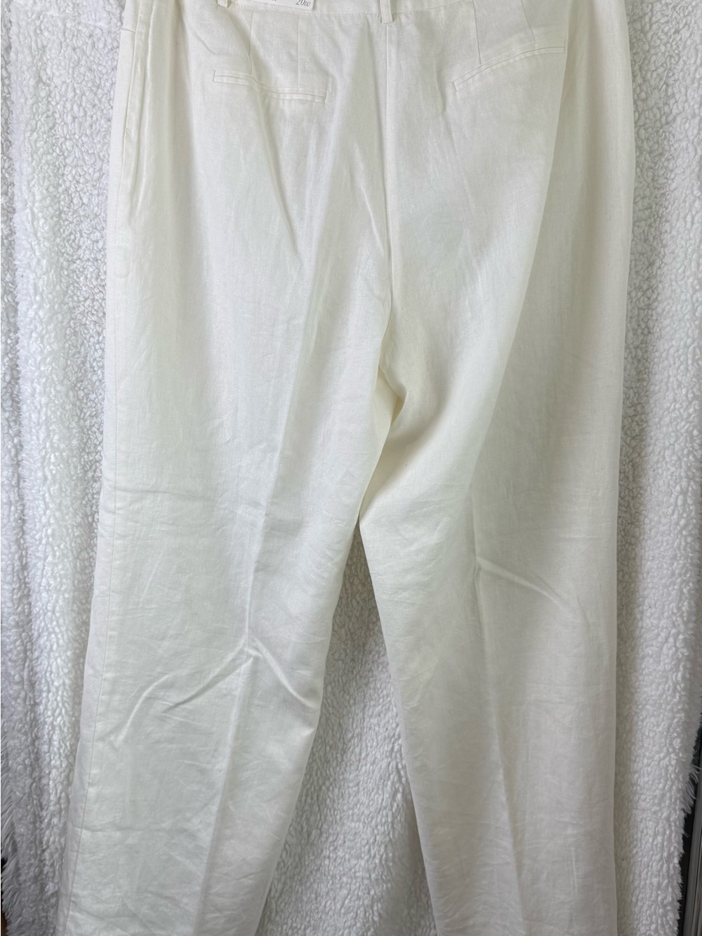 NWT Crisp Ivory Lined Linen Wide Leg Pants - Picture 2 of 12